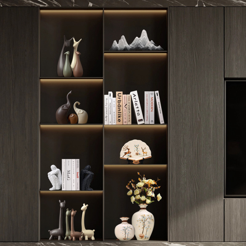 高级感客厅电视柜摆件书柜展示柜办公室餐厅装饰品新X房软装工艺