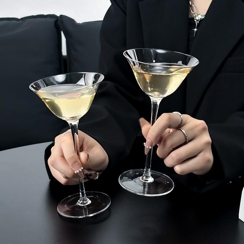 创意鸡尾酒杯玻璃马天p尼杯玛格丽特杯高脚杯子反口香槟杯网红