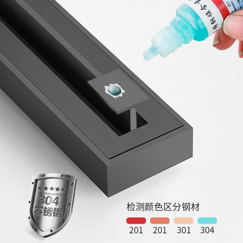 5.5cbm淋浴房枪灰色线性极窄地漏浴室极简线型防臭黄铜芯隐形加长