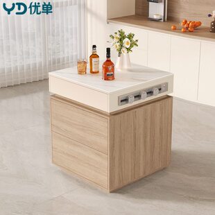 小户型单独岛台多功能窄款 岛台岩板餐边柜单柜厨房小台柜2E72