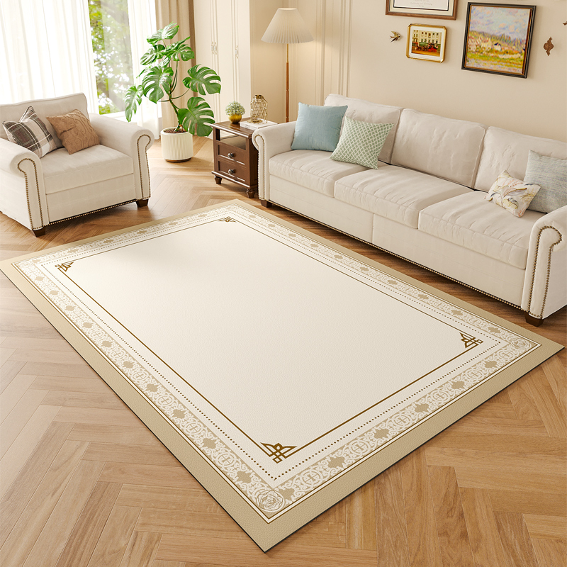 轻奢防水客厅地毯家用可r擦免洗沙发茶几垫高级感卧室阳台皮革地