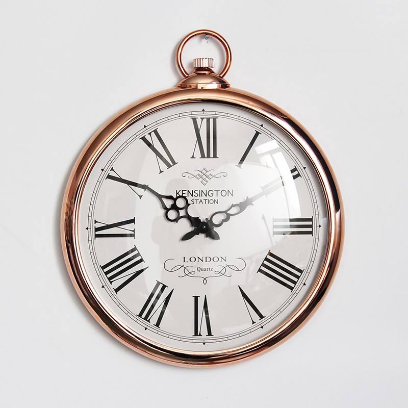 简约现代14寸拱形玻璃创意挂钟客厅卧室静音挂表S钟表太阳机芯时