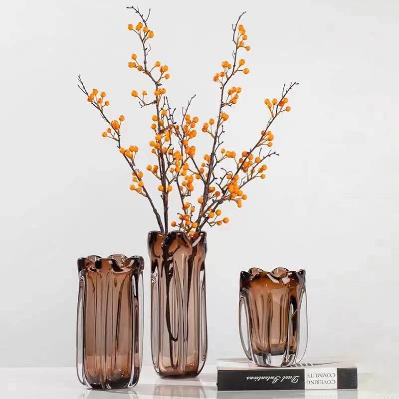 现代轻奢花瓣琥珀色花瓶摆件北欧高档简约客厅餐桌软装装饰花器,机械设备,其他机械设备,淘宝优惠券,粉丝福利购,淘宝优惠卷
