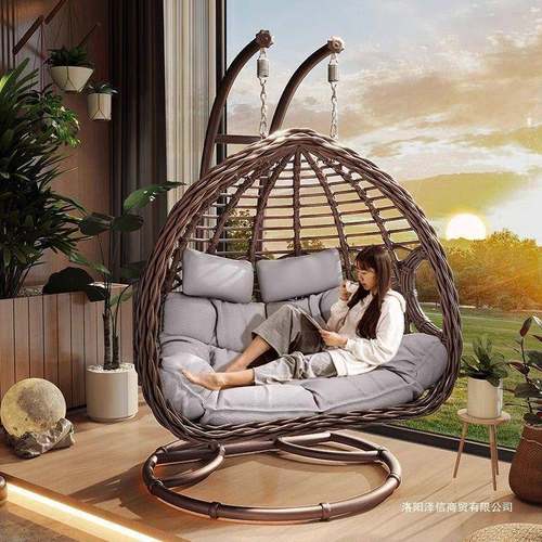 户外秋千吊篮摇篮庭院双人吊椅家用阳台室内鸟巢吊床藤椅摇摇摇椅