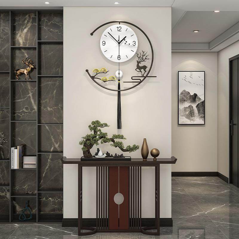 新中式挂钟客厅高级感家用装饰静音钟表挂墙时尚餐厅复古风时钟,收纳整理,烫衣板及配件,淘宝优惠券,粉丝福利购,淘宝优惠卷
