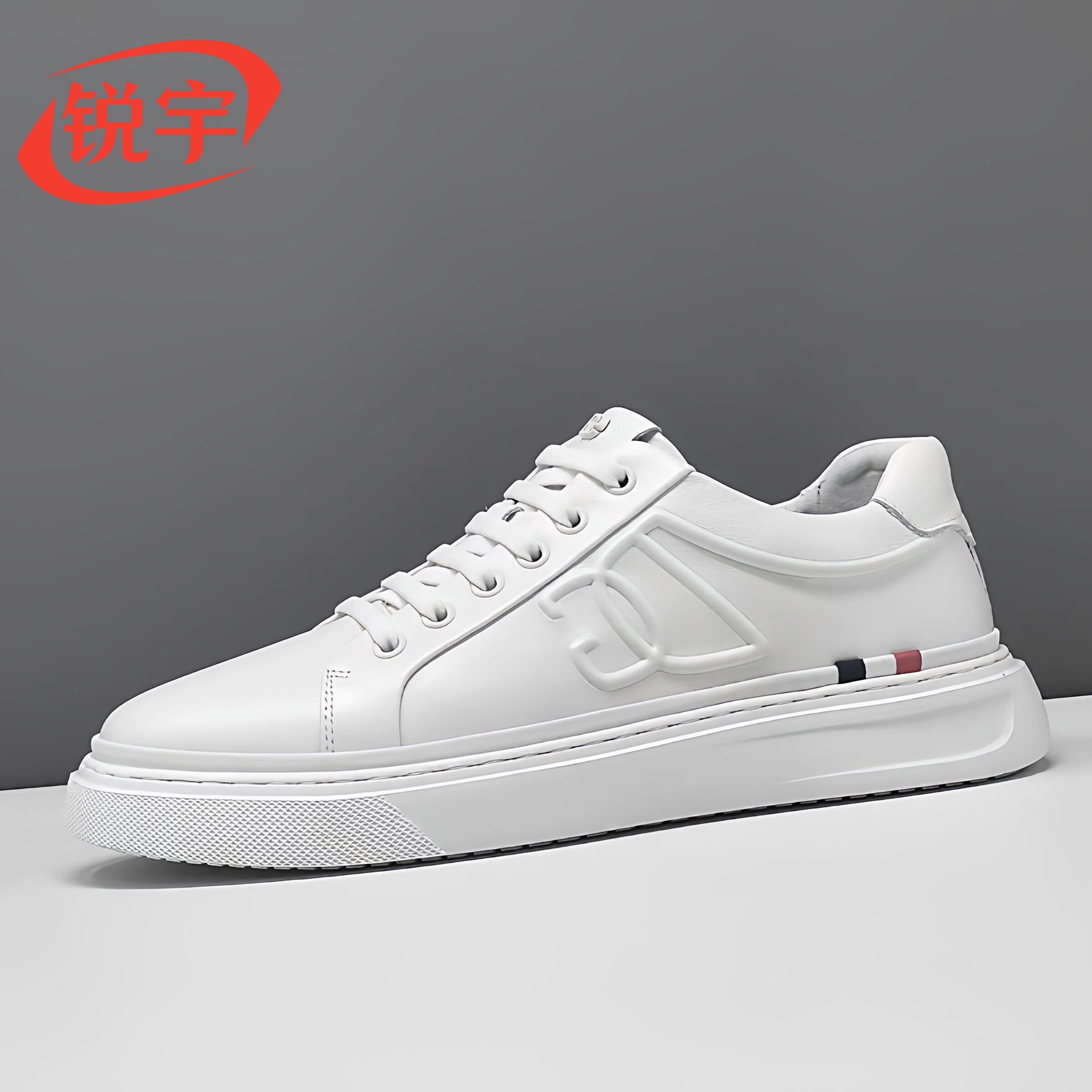 真皮板鞋男款潮流百搭鞋子透气休闲鞋欧洲站男士轻奢一脚蹬懒人鞋