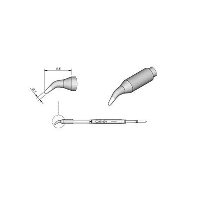 西班牙 JBC C245904 弯形烙铁头Ø1,0 C245-904