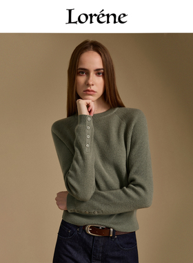 Lorene毛衣女2025秋冬新款羊绒毛衣休闲简约羊毛衫宽松针织衫女