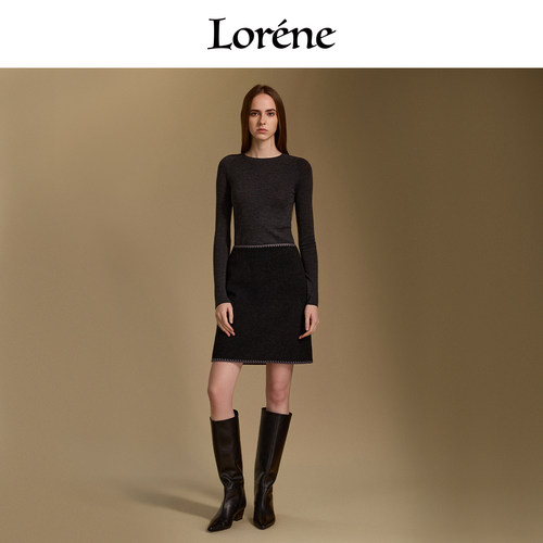 Lorene半身裙A字版复古显瘦短裙