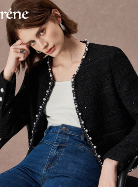 Lorene外套女羊毛修身毛呢法式优雅波西米亚风混纺粗花小香风外套