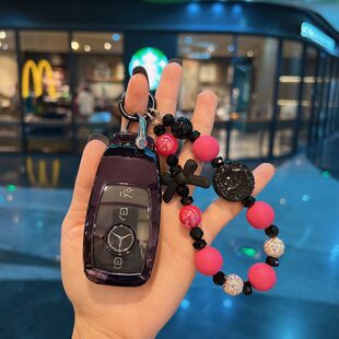 奔驰钥匙套新E300L EQC高级壳女 C260L车A200L包C200扣C级E级GLC
