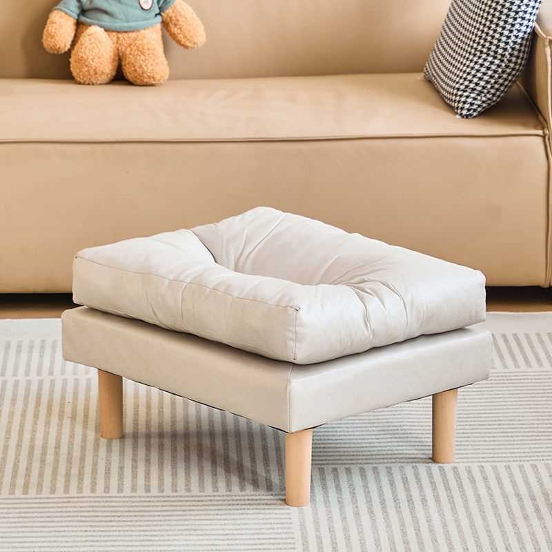 家用门口换鞋凳客厅凳子软包坐垫沙发脚踏L凳实木小板凳茶几凳矮