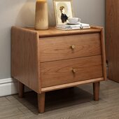 实木床头柜樱桃木北欧卧室储物收纳柜子小户型床边柜日式 原木家具