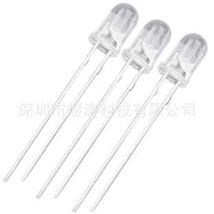 F5/5MM圆头二脚无极LED透明雾状直插灯珠高亮红绿红蓝红翠绿双色