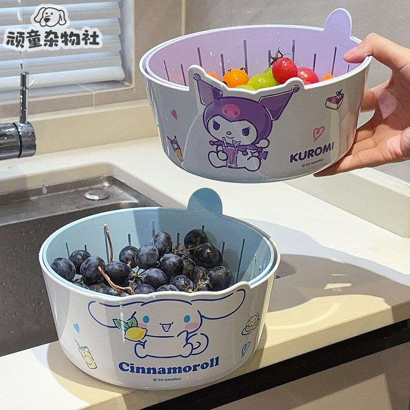 高颜值沥水篮洗水果神器双层食品级加厚果盘家用厨房多功能洗菜盆,餐饮具,果盆/果盘/果篮,淘宝优惠券,粉丝福利购,淘宝优惠卷