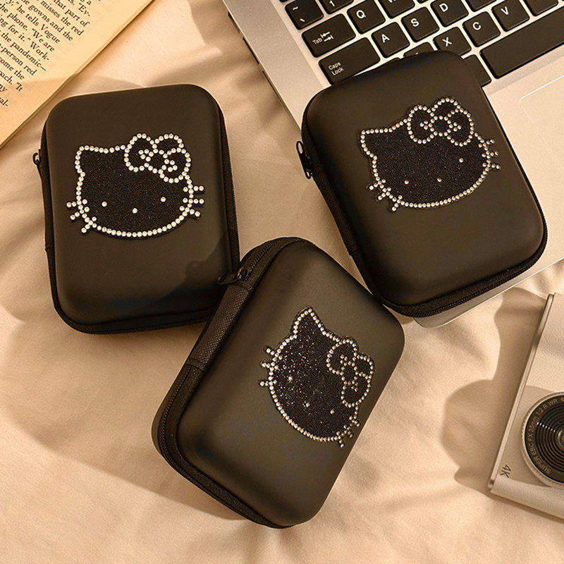 可爱猫咪CCD相机收纳包随身便携小型相机保护套防摔数据线收纳盒