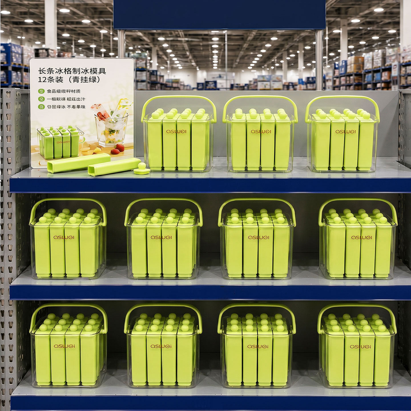 矽胶长条冰格食品级夏日家用解暑神器水果棒棒冰专用冰块雪糕模具