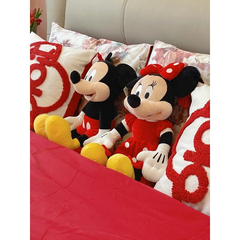 米奇米妮压床娃娃一对结婚新婚喜娃公仔喜床布置玩偶送新人礼物