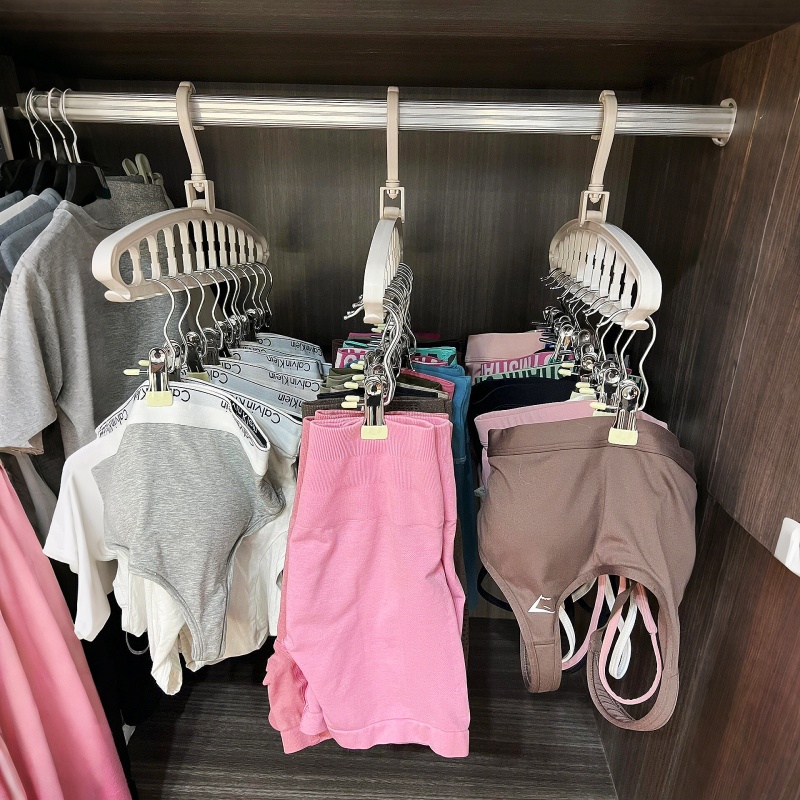 健身服收纳神器衣柜悬挂挂袋瑜伽裤健身衣打底裤运动内衣短裤衣架