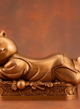 OGRM 汤贝勒系列《高枕无忧·宋·定窑·孩儿枕》青铜纯手工摆件