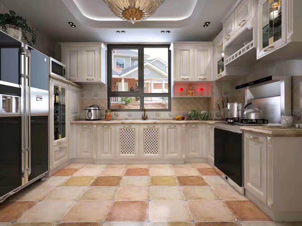 厦门整体橱柜 农村家用经济厨房 石英石台面不锈U钢定制全铝柜体