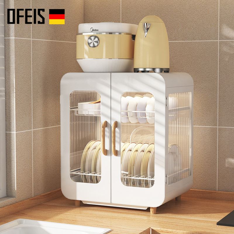 高档台面抽拉碗柜家用防蟑螂沥水碗架厨房碗盘R收纳碗碟置物架子
