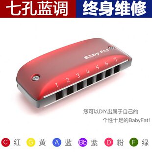 7孔蓝调布鲁斯彩色初学口琴PADDY乡村小调时尚 挂饰入门 fat Baby