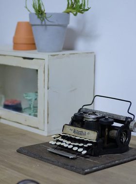 製品陳  复古铁艺老物件打字机模型 咖啡馆店铺装饰道具摆件