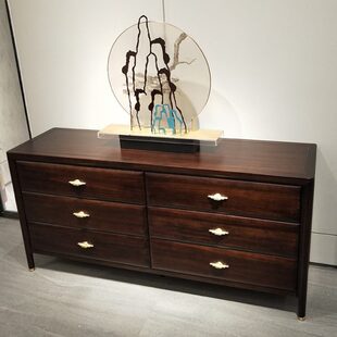 新中式五斗柜实木抽屉柜卧室现代简约收纳储物柜六斗橱柜家具定制