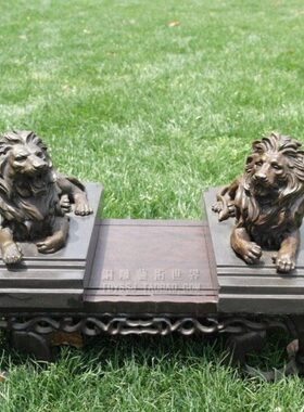 铜雕塑工艺品外滩对狮丛林狮子动物雕塑摆件家居装饰商务礼品