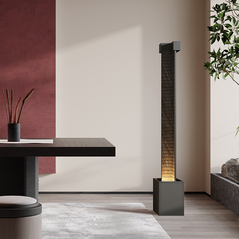 现代轻奢流水摆件循环水客厅生财水D幕墙入户高级感落地装饰水景Z