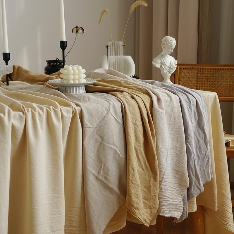 秋天复古甜品台桌布棉麻布艺法式派对摆I摊拍照摄影背景挂布高级