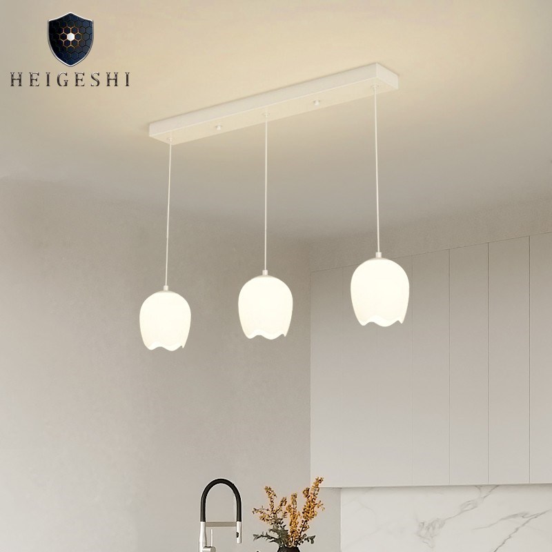 法式复古餐厅吊灯现代简约网红流C行创意郁金香花朵家庭吧台餐桌