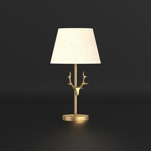 北欧简约鹿角台灯轻奢装饰书桌灯卧室全铜床头灯浪漫美式现代