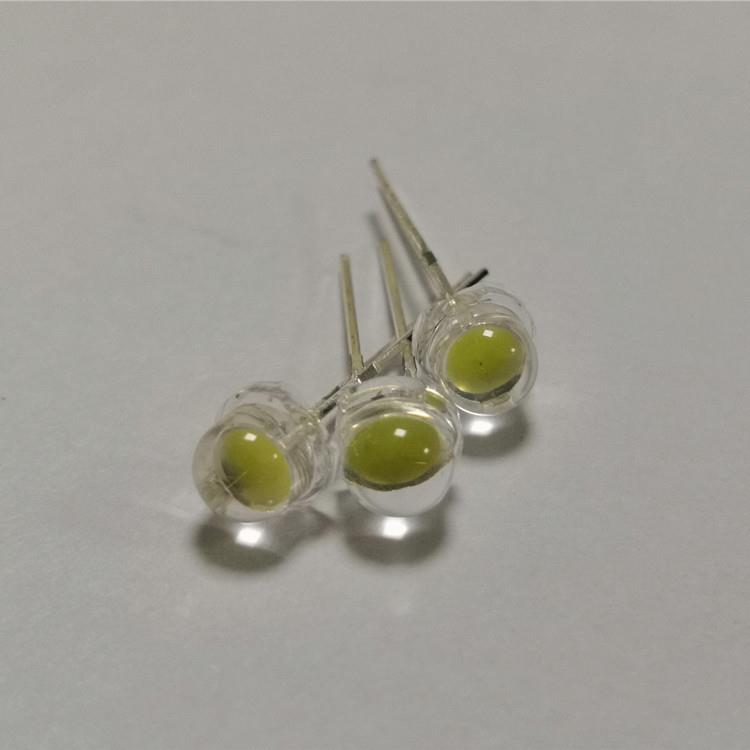 直销5MM草帽白光LED灯珠低光衰F4.8草帽直插白灯高亮7-8LM