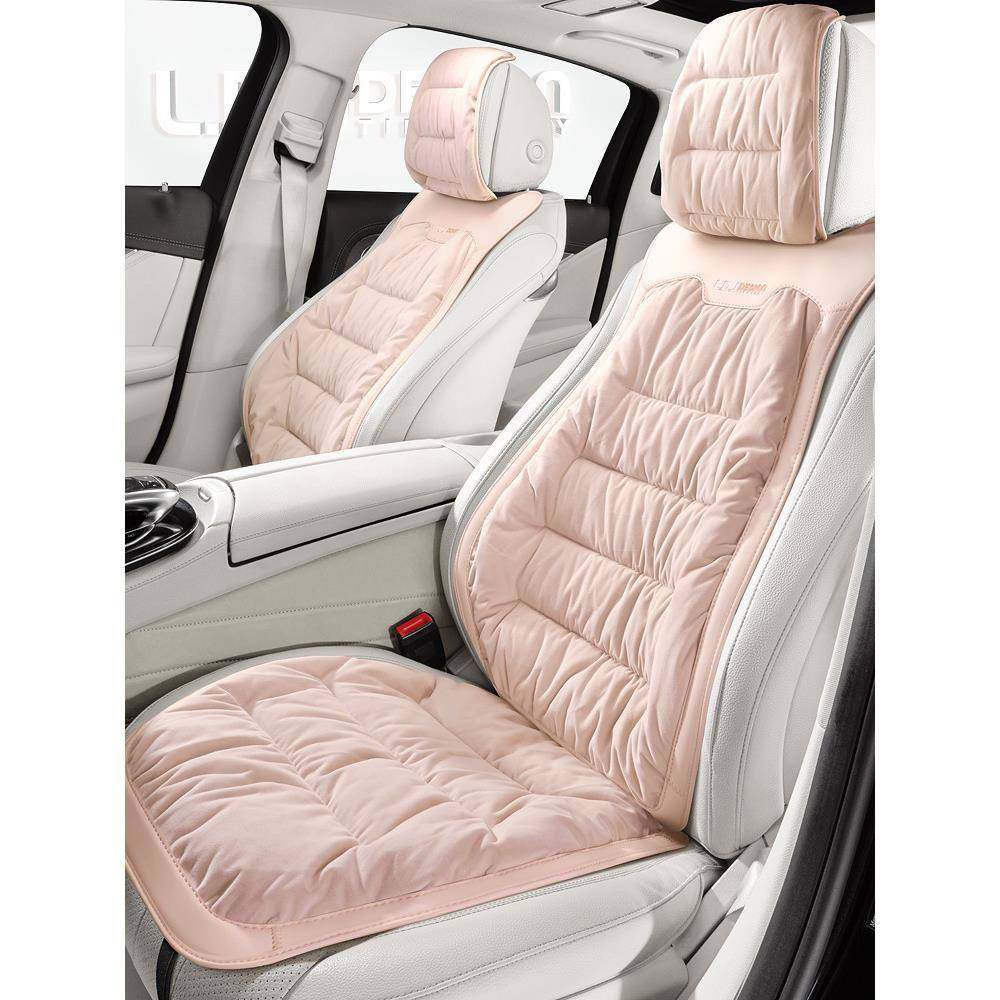 2023新款汽车坐垫冬季保暖加热座垫毛绒车垫子四季通用座椅套女士