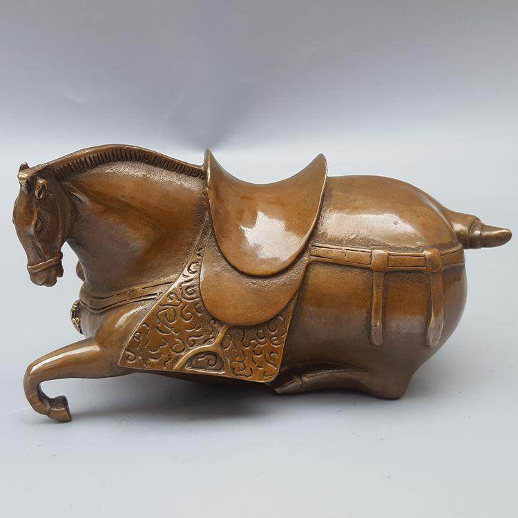纯铜马动物金属工艺品汉马居家收藏仿古铜摆件