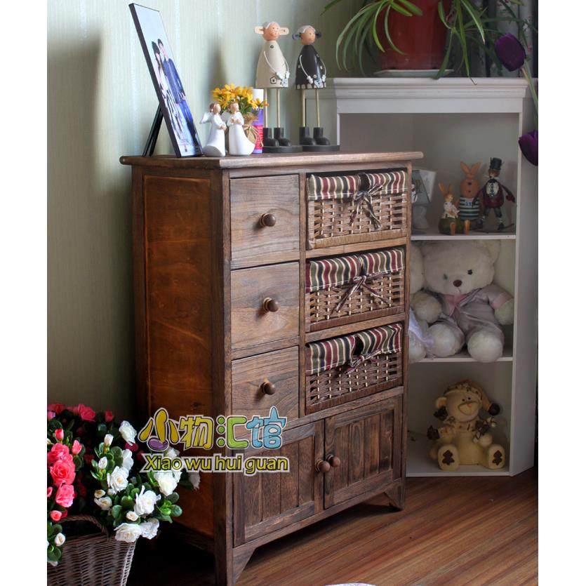 0J田园复古做旧实木床头柜藤编抽屉式收纳储物柜小柜子简易卧室边,清洗/食品/商业设备,风口/风叶/风机配件,淘宝优惠券,粉丝福利购,淘宝优惠卷