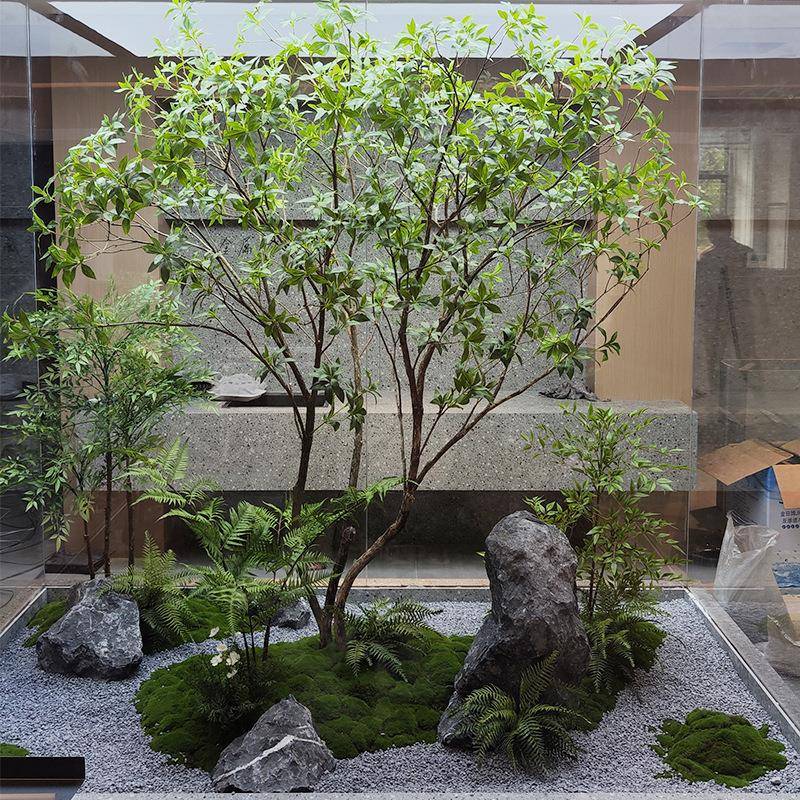 马醉木树仿真绿植室内橱窗造景装饰植物大型假树楼梯天井景观组合