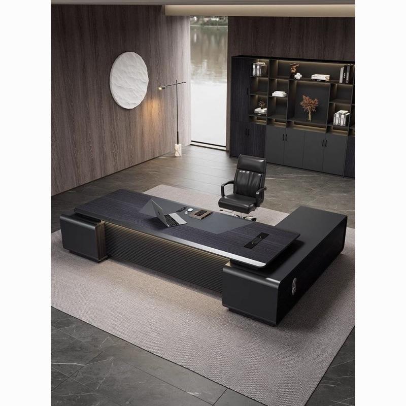 烤漆老板桌办公桌椅组合轻奢高级感简约现代总裁董事长经理大班台