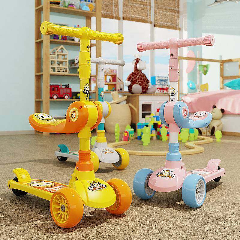 溜溜车2-12岁小孩滑滑车三合一折叠轮踏板三轮车座椅儿童滑板车