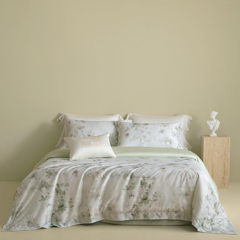 夏季沁凉天丝丨EasyCare免烫抗皱纯正60支进口兰精四件套知性花卉