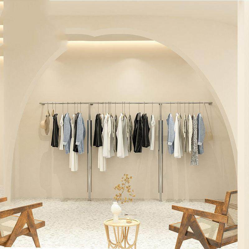 服装店衣帽银色不锈钢拉丝展示架上墙陈列货架落地式挂衣架,清洗/食品/商业设备,风口/风叶/风机配件,淘宝优惠券,粉丝福利购,淘宝优惠卷