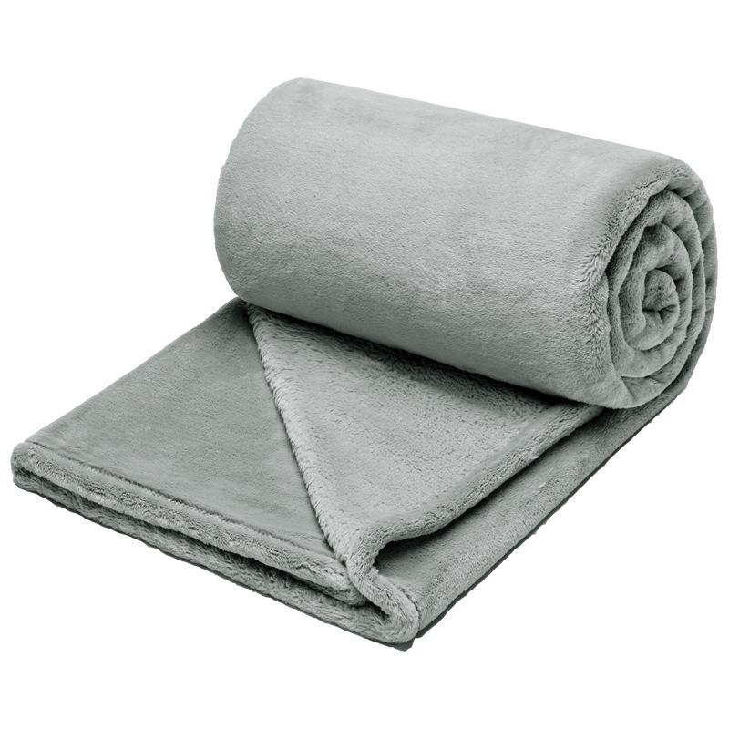 纯色法兰绒毛毯加厚冬季办公室午睡毯子双人床单珊瑚绒沙发盖毯