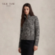 VER 外套 秋冬羊毛针织衫 TOW和慌慌同款 黑白羊绒花纱半高领开衫