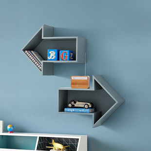 现代儿童房放装 饰品 架子 小箭头创意房间装 墙面置物架壁挂