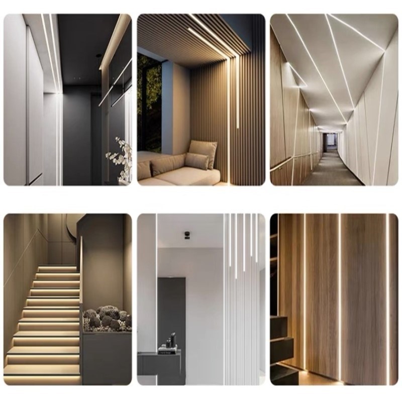 硅胶led灯带条灯线性灯暗装铝槽线形灯嵌入式客厅吊顶12v24v220v