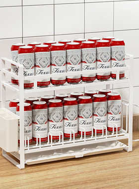 日系简约白色双层碗碟沥水u架厨房置物架窄台面窗台放碗盘收纳碗