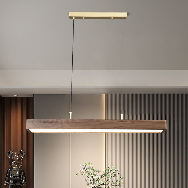 北欧创意个性黑胡桃实木led长条灯新中式餐厅茶室吧台办公室吊灯,家装灯饰光源,餐厅吊灯,淘宝优惠券,粉丝福利购,淘宝优惠卷
