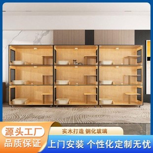 实木猫笼子家用商用宠物店猫别墅全景猫舍展示柜猫咪寄养猫米展柜